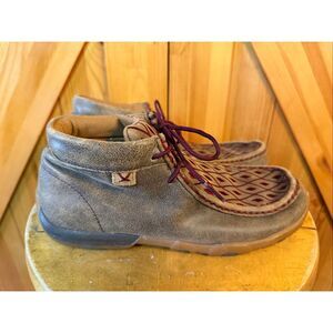 Twisted X Womens Chukka Driving Moccasins-Bomber/Mahogany Size 8